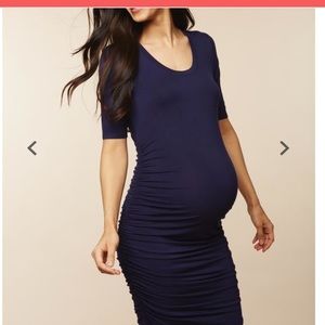 Side ruched maternity dress
